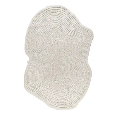 TEPPI Amorf Ar003 matta, ekologisk - krämfärgad polypropen och polyester (120x180)