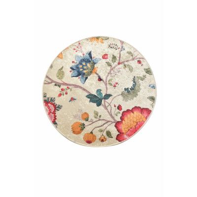 TEPPI Arya matta med mönster, rund - flerfärgad polyester (Ø140)