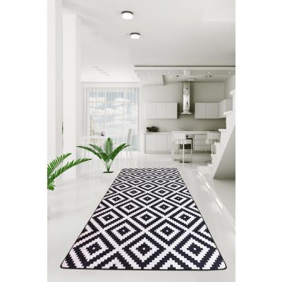 TEPPI Black Hall matta, m mönster, rektangulär - flerfärgad polyester (80x200)