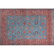 TEPPI Blues Hall matta, med mönster, rektangulär - flerfärgad polyester (75x150)