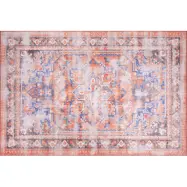 TEPPI Blues matta, m mönster, rektangulär - flerfärgad polyester (140x190)