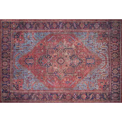 TEPPI Blues matta, m mönster, rektangulär - flerfärgad polyester (150x230)