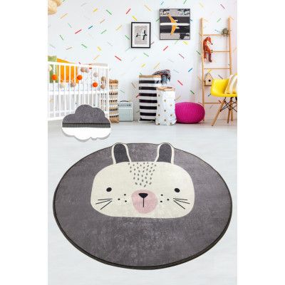 TEPPI Bunny matta för barn, rund - flerfärgad polyester (Ø140)