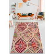 TEPPI Cavita Hall matta med mönster, rektangulär - flerfärgad bomull och chenille (150x200)
