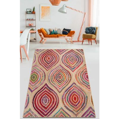 TEPPI Cavita Hall matta med mönster, rektangulär - flerfärgad bomull och chenille (150x200)