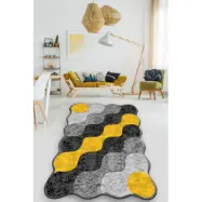 TEPPI Circle matta, med mönster, rektangulär - flerfärgad polyester (200x290)