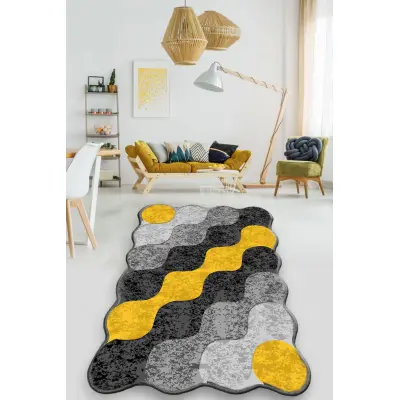 TEPPI Circle matta, med mönster, rektangulär - flerfärgad polyester (200x290)