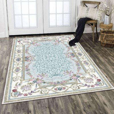 TEPPI ELS1800 matta, med mönster, rektangulär - flerfärgat sammetstyg (180x280)