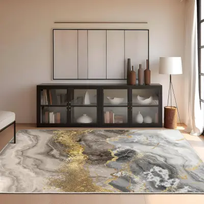 TEPPI ELS2375 Hallmatta, med mönster, rektangulär - flerfärgat sammetstyg (100x200)