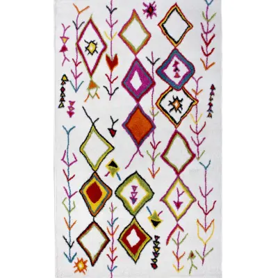 TEPPI GR632 Hallmatta med mönster, rektangulär - flerfärgad polyester (80x150)