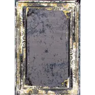 TEPPI HE628 matta, rektangulär - grå och guld polyester (200x290)