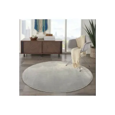 TEPPI HMFPUFY-4 matta, rund - ljusgrå polyester (Ø60)