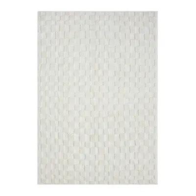 TEPPI Jung matta med mönster, rektangulär - krämpolyester (200x290)