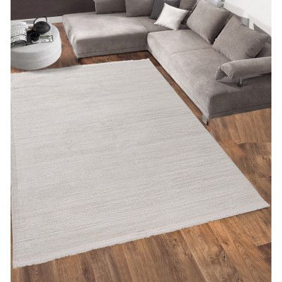 TEPPI Leo matta med fransar, rektangulär - kräm polypropen/polyester (160x230)