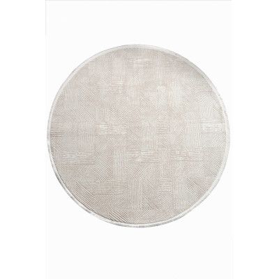 TEPPI Leo matta med mönster, rund - kräm polypropen/polyester (Ø160)