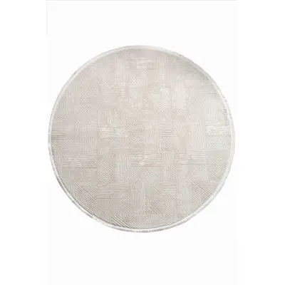 TEPPI Leo matta med mönster, rund - kräm polypropen/polyester (Ø160)