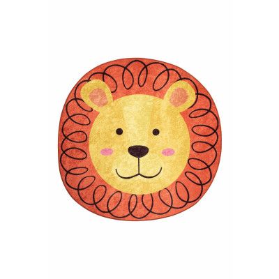 TEPPI Leon matta för barn, rund - flerfärgad polyester (Ø140)