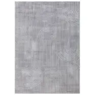 TEPPI Moda matta med mönster, rektangulär - grå polyester (200x290)