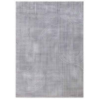 TEPPI Moda matta med mönster, rektangulär - grå polyester (200x290)