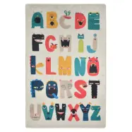 TEPPI Monsters matta för barn, rektangulär - flerfärgad polyester (140x190)