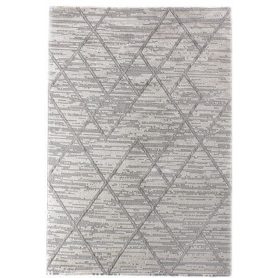 TEPPI Motto matta med mönster, rektangulär - grå polyester (160x230)