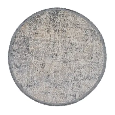 TEPPI Notta 1121 matta, rund - beige/grå polyester (Ø100)