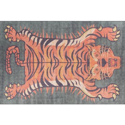 TEPPI Opus matta, med mönster, rektangulär - flerfärgad polyester (140x190)