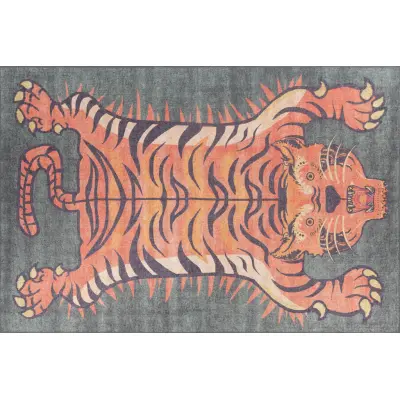 TEPPI Opus matta, med mönster, rektangulär - flerfärgad polyester (140x190)