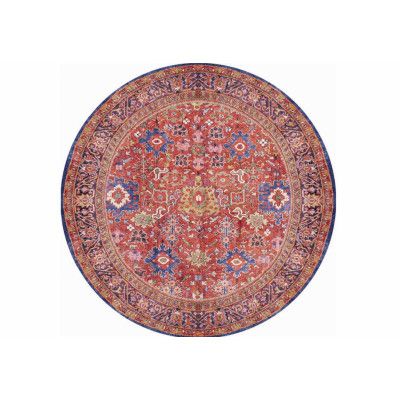 TEPPI Soul matta, m mönster, rund - flerfärgad polyester (Ø150)