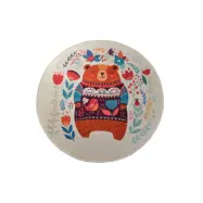 TEPPI Sweet Bear matta för barn, rund - flerfärgad polyester (Ø140)