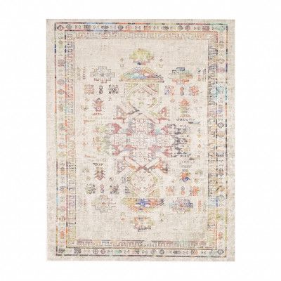 TEPPI WOOBTNY0245 mönstrad matta, rektangulär - kräm/flerfärgad bomull/chenille (160x230)