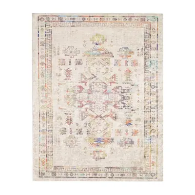 TEPPI WOOBTNY0245 mönstrad matta, rektangulär - kräm/flerfärgad bomull/chenille (160x230)