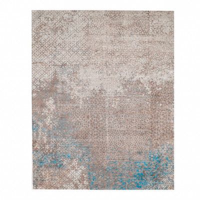 TEPPI WOOBTNY0249 mönstrad matta, rektangulär - brun/flerfärgad bomull/chenille (160x230)