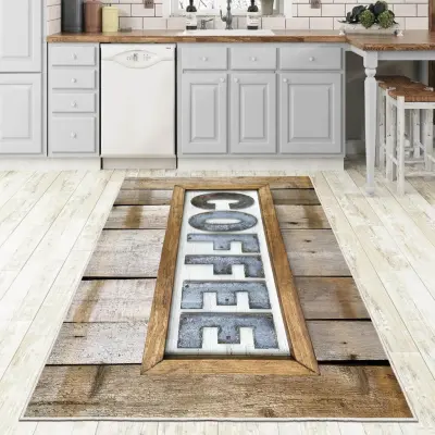 TEPPI Wookece217 matta m. 3D-utskrift, rektangulär - flerfärgad polyester (50x80)