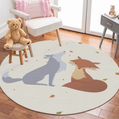 TEPPI Woopamuk143 barnmatta, rund - flerfärgad bomull och polyester (Ø90)