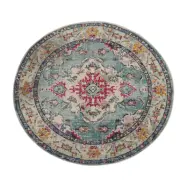 TEPPI WOOPAMUK495 matta, m mönster, rund - flerfärgad bomull/polyester (Ø120)