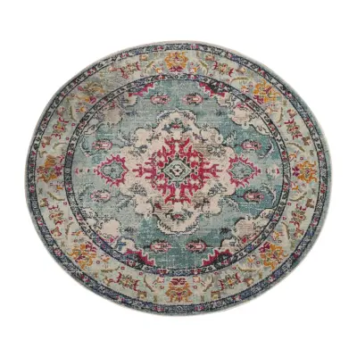 TEPPI WOOPAMUK495 matta, m mönster, rund - flerfärgad bomull/polyester (Ø120)