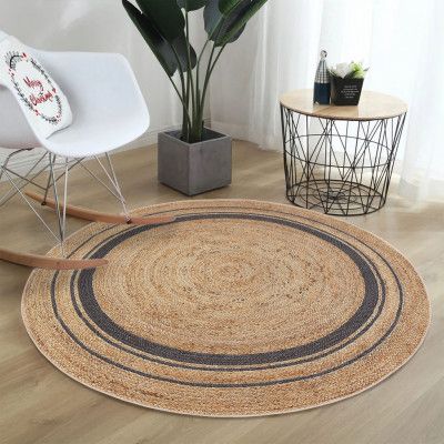 TEPPI WOOPAMUK510 matta, rund - naturlig bomull/polyester (Ø120)