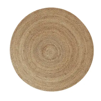 TEPPI Woopamuk521 matta, rund - krämfärgad bomull och polyester (100x100)