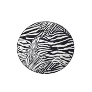 TEPPI Zebra matta med mönster, rund - flerfärgad polyester (Ø140)