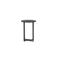 VENTURE DESIGN Lawton soffbord, runt - svart MDF och svart stål (Ø40)