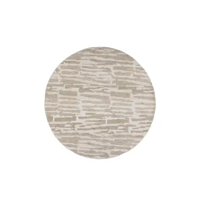 VENTURE DESIGN Milos Matta Milos Mikropolyester - 200*200- -Rund-Vit/Beige