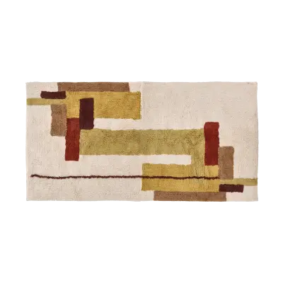 VILLA COLLECTION Lau matta/väggmatta, med grafiskt mönster - flerfärgad/naturlig bomull