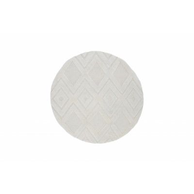 VIND COLLECTION Dahliawool matta, rund - vit ull (Ø200)