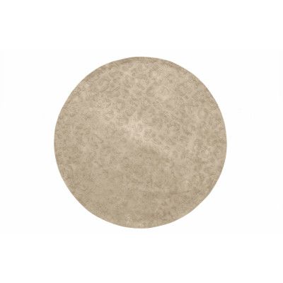 WOOOD Cato matta med pantertryck, rund - äkta viskos och bomull