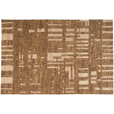 WOOOD Ian handvävd matta ull/bomull brun 170x240 cm