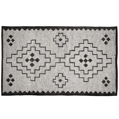 WOOOD OMARI MATTA ULL/JUTE NATURLIG/SVART 160x230CM