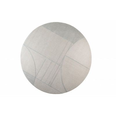 ZUIVER Bliss matta, m mönster, rund - gråblå ull (Ø240)