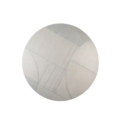 ZUIVER Bliss matta, m mönster, rund - gråblå ull (Ø240)