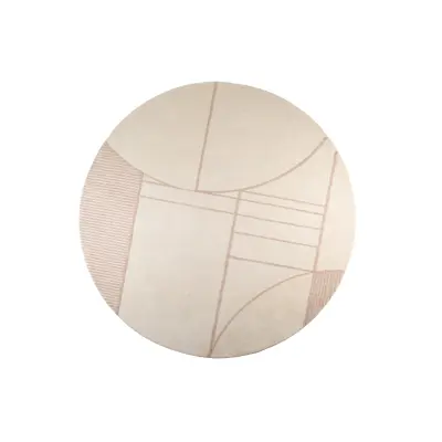 ZUIVER Bliss matta, m mönster, rund - naturlig rosa ull